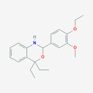B4297073 2-(4-ethoxy-3-methoxyphenyl)-4,4-diethyl-1,4-dihydro-2H-3,1-benzoxazine CAS No. 5776-41-0