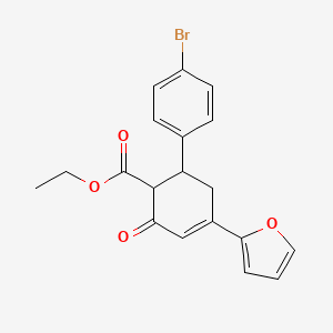 molecular formula C19H17BrO4 B4297167 Ethyl 6-(4-bromophenyl)-4-(furan-2-yl)-2-oxocyclohex-3-ene-1-carboxylate 