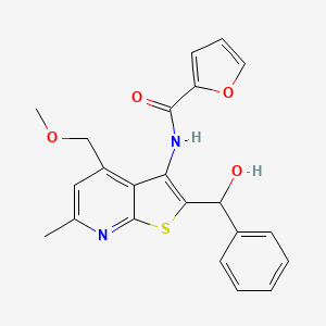 molecular formula C22H20N2O4S B4297173 N-{2-[hydroxy(phenyl)methyl]-4-(methoxymethyl)-6-methylthieno[2,3-b]pyridin-3-yl}furan-2-carboxamide 