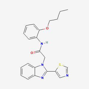 molecular formula C22H22N4O2S B4297197 N-(2-BUTOXYPHENYL)-2-[2-(1,3-THIAZOL-5-YL)-1H-1,3-BENZODIAZOL-1-YL]ACETAMIDE 