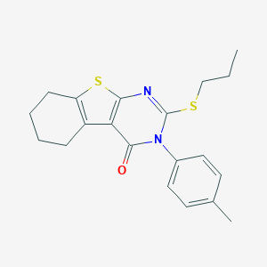 molecular formula C20H22N2OS2 B429727 3-(4-methylphenyl)-2-(propylsulfanyl)-5,6,7,8-tetrahydro[1]benzothieno[2,3-d]pyrimidin-4(3H)-one 