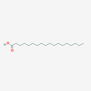 molecular formula CH3(CH2)16COOH<br>C18H36O2<br>CH3(CH2)16COOH<br>C18H36O2 B042974 硬脂酸 CAS No. 57-11-4