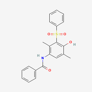 molecular formula C21H19NO4S B4297447 N-[3-(benzenesulfonyl)-4-hydroxy-2,5-dimethylphenyl]benzamide 