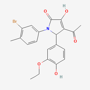 molecular formula C21H20BrNO5 B4297465 4-ACETYL-1-(3-BROMO-4-METHYLPHENYL)-5-(3-ETHOXY-4-HYDROXYPHENYL)-3-HYDROXY-2,5-DIHYDRO-1H-PYRROL-2-ONE 