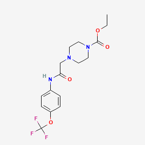 molecular formula C16H20F3N3O4 B4297571 ETHYL 4-({[4-(TRIFLUOROMETHOXY)PHENYL]CARBAMOYL}METHYL)PIPERAZINE-1-CARBOXYLATE 