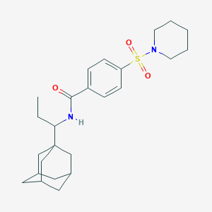 molecular formula C25H36N2O3S B4297656 N-[1-(ADAMANTAN-1-YL)PROPYL]-4-(PIPERIDINE-1-SULFONYL)BENZAMIDE 