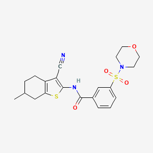 molecular formula C21H23N3O4S2 B4297696 N-(3-CYANO-6-METHYL-4,5,6,7-TETRAHYDRO-1-BENZOTHIOPHEN-2-YL)-3-(MORPHOLINE-4-SULFONYL)BENZAMIDE 