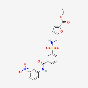 molecular formula C21H19N3O8S B4297716 ETHYL 5-({3-[(3-NITROPHENYL)CARBAMOYL]BENZENESULFONAMIDO}METHYL)FURAN-2-CARBOXYLATE 