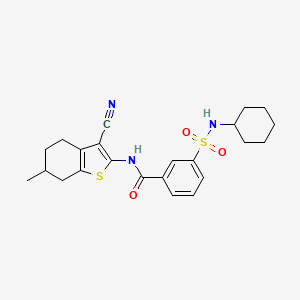 molecular formula C23H27N3O3S2 B4297727 N-(3-cyano-6-methyl-4,5,6,7-tetrahydro-1-benzothiophen-2-yl)-3-(cyclohexylsulfamoyl)benzamide 