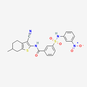 molecular formula C23H20N4O5S2 B4297730 N-(3-cyano-6-methyl-4,5,6,7-tetrahydro-1-benzothiophen-2-yl)-3-[(3-nitrophenyl)sulfamoyl]benzamide 