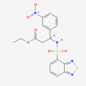 molecular formula C17H16N4O6S2 B4297911 ETHYL 3-(2,1,3-BENZOTHIADIAZOLE-4-SULFONAMIDO)-3-(3-NITROPHENYL)PROPANOATE 