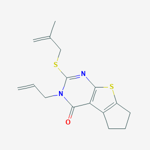 molecular formula C16H18N2OS2 B429793 3-allyl-2-[(2-methyl-2-propenyl)sulfanyl]-3,5,6,7-tetrahydro-4H-cyclopenta[4,5]thieno[2,3-d]pyrimidin-4-one CAS No. 316357-97-8