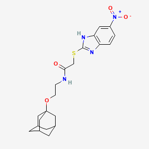 molecular formula C21H26N4O4S B4297934 N-[2-(ADAMANTAN-1-YLOXY)ETHYL]-2-[(5-NITRO-1H-13-BENZODIAZOL-2-YL)SULFANYL]ACETAMIDE 