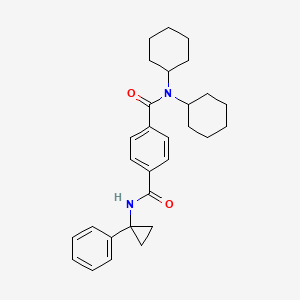 molecular formula C29H36N2O2 B4297942 N1,N1-DICYCLOHEXYL-N4-(1-PHENYLCYCLOPROPYL)BENZENE-1,4-DICARBOXAMIDE 
