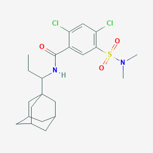 molecular formula C22H30Cl2N2O3S B4297949 N-[1-(ADAMANTAN-1-YL)PROPYL]-2,4-DICHLORO-5-(DIMETHYLSULFAMOYL)BENZAMIDE 