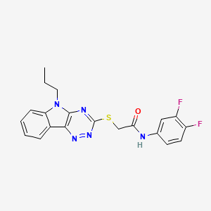 molecular formula C20H17F2N5OS B4297954 N-(3,4-Difluorophenyl)-2-({5-propyl-5H-[1,2,4]triazino[5,6-B]indol-3-YL}sulfanyl)acetamide 