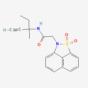 molecular formula C18H18N2O3S B4297971 Acetamide, 2-(1,1-dioxo-1H-1lambda(6)-naphtho[1,8-cd]isothiazol-2-yl)-N-(1-ethyl-1-methylprop-2-ynyl)- 