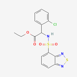 molecular formula C16H14ClN3O4S2 B4298003 ETHYL 2-(2,1,3-BENZOTHIADIAZOLE-4-SULFONAMIDO)-2-(2-CHLOROPHENYL)ACETATE 