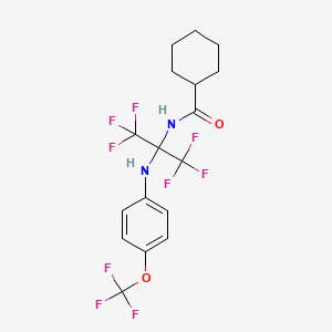 molecular formula C17H17F9N2O2 B4298091 N-(1,1,1,3,3,3-hexafluoro-2-{[4-(trifluoromethoxy)phenyl]amino}propan-2-yl)cyclohexanecarboxamide 