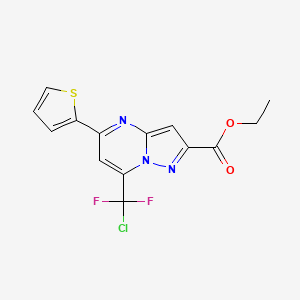molecular formula C14H10ClF2N3O2S B4298254 ETHYL 7-(CHLORODIFLUOROMETHYL)-5-(THIOPHEN-2-YL)PYRAZOLO[1,5-A]PYRIMIDINE-2-CARBOXYLATE 