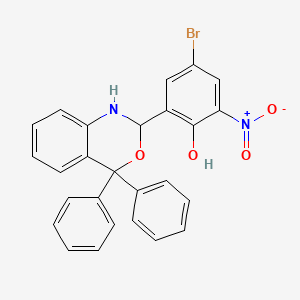 molecular formula C26H19BrN2O4 B4298313 4-BROMO-2-(4,4-DIPHENYL-2,4-DIHYDRO-1H-3,1-BENZOXAZIN-2-YL)-6-NITROPHENOL 