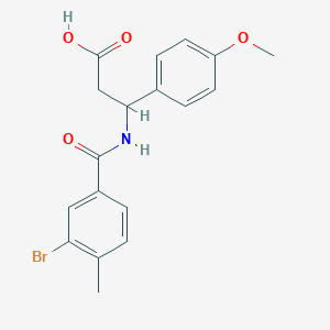 molecular formula C18H18BrNO4 B4298322 3-[(3-BROMO-4-METHYLPHENYL)FORMAMIDO]-3-(4-METHOXYPHENYL)PROPANOIC ACID 