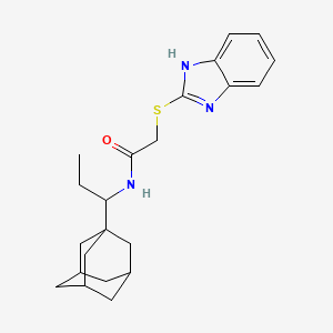 molecular formula C22H29N3OS B4298328 N-[1-(ADAMANTAN-1-YL)PROPYL]-2-(1H-1,3-BENZODIAZOL-2-YLSULFANYL)ACETAMIDE 