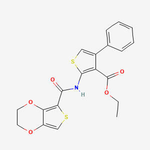 molecular formula C20H17NO5S2 B4298362 ETHYL 4-PHENYL-2-{2H,3H-THIENO[3,4-B][1,4]DIOXINE-5-AMIDO}THIOPHENE-3-CARBOXYLATE 