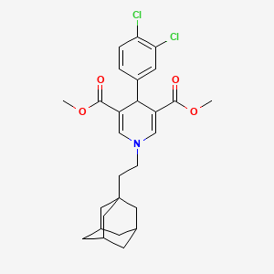 molecular formula C27H31Cl2NO4 B4298573 3,5-DIMETHYL 1-[2-(ADAMANTAN-1-YL)ETHYL]-4-(3,4-DICHLOROPHENYL)-1,4-DIHYDROPYRIDINE-3,5-DICARBOXYLATE 