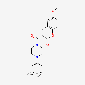 molecular formula C25H30N2O4 B4298710 3-[4-(ADAMANTAN-1-YL)PIPERAZINE-1-CARBONYL]-6-METHOXY-2H-CHROMEN-2-ONE 