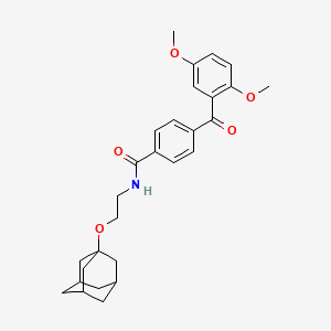 molecular formula C28H33NO5 B4298771 N-[2-(ADAMANTAN-1-YLOXY)ETHYL]-4-(2,5-DIMETHOXYBENZOYL)BENZAMIDE 