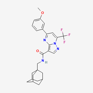 molecular formula C26H27F3N4O2 B4298781 N-[(ADAMANTAN-1-YL)METHYL]-5-(3-METHOXYPHENYL)-7-(TRIFLUOROMETHYL)PYRAZOLO[1,5-A]PYRIMIDINE-3-CARBOXAMIDE 