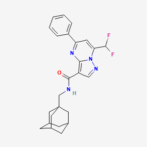 molecular formula C25H26F2N4O B4298788 N-[(ADAMANTAN-1-YL)METHYL]-7-(DIFLUOROMETHYL)-5-PHENYLPYRAZOLO[1,5-A]PYRIMIDINE-3-CARBOXAMIDE 