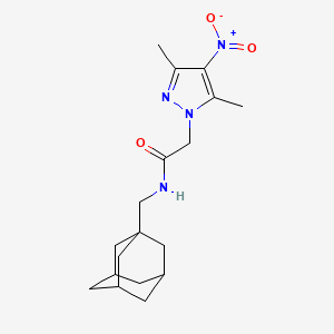 molecular formula C18H26N4O3 B4298794 N-[(ADAMANTAN-1-YL)METHYL]-2-(3,5-DIMETHYL-4-NITRO-1H-PYRAZOL-1-YL)ACETAMIDE 