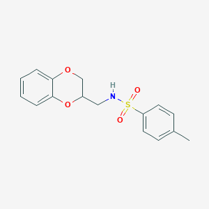 molecular formula C16H17NO4S B429886 N-(2,3-dihydro-1,4-benzodioxin-2-ylmethyl)-4-methylbenzenesulfonamide 