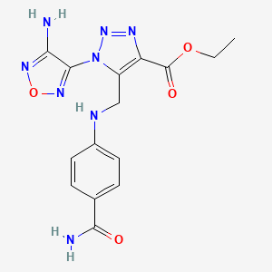 molecular formula C15H16N8O4 B4298864 ethyl 1-(4-amino-1,2,5-oxadiazol-3-yl)-5-{[(4-carbamoylphenyl)amino]methyl}-1H-1,2,3-triazole-4-carboxylate 