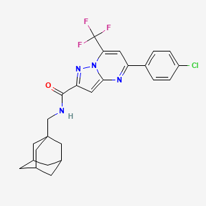 molecular formula C25H24ClF3N4O B4298889 N-[(ADAMANTAN-1-YL)METHYL]-5-(4-CHLOROPHENYL)-7-(TRIFLUOROMETHYL)PYRAZOLO[1,5-A]PYRIMIDINE-2-CARBOXAMIDE 