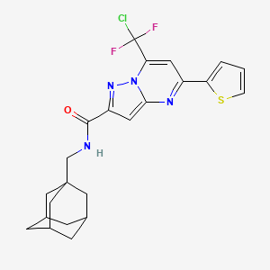 molecular formula C23H23ClF2N4OS B4298894 N-[(ADAMANTAN-1-YL)METHYL]-7-(CHLORODIFLUOROMETHYL)-5-(THIOPHEN-2-YL)PYRAZOLO[1,5-A]PYRIMIDINE-2-CARBOXAMIDE 