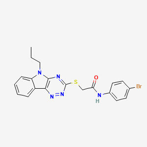 molecular formula C20H18BrN5OS B4299017 N-(4-BROMOPHENYL)-2-({5-PROPYL-5H-[1,2,4]TRIAZINO[5,6-B]INDOL-3-YL}SULFANYL)ACETAMIDE 