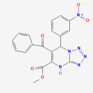 molecular formula C19H14N6O5 B4299050 METHYL 6-BENZOYL-7-(3-NITROPHENYL)-4H,7H-[1,2,3,4]TETRAZOLO[1,5-A]PYRIMIDINE-5-CARBOXYLATE 