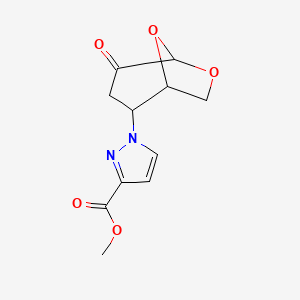 molecular formula C11H12N2O5 B4299138 Methyl 1-{4-oxo-6,8-dioxabicyclo[3.2.1]octan-2-YL}-1H-pyrazole-3-carboxylate 