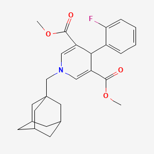 molecular formula C26H30FNO4 B4299145 3,5-DIMETHYL 1-[(ADAMANTAN-1-YL)METHYL]-4-(2-FLUOROPHENYL)-1,4-DIHYDROPYRIDINE-3,5-DICARBOXYLATE 