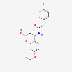 molecular formula C20H22FNO4 B4299340 3-{[(4-Fluorophenyl)acetyl]amino}-3-[4-(propan-2-yloxy)phenyl]propanoic acid 