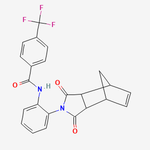 molecular formula C23H17F3N2O3 B4299394 N-[2-(1,3-dioxo-1,3,3a,4,7,7a-hexahydro-2H-4,7-methanoisoindol-2-yl)phenyl]-4-(trifluoromethyl)benzamide 