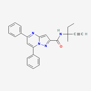 molecular formula C25H22N4O B4299442 N-(3-methylpent-1-yn-3-yl)-5,7-diphenylpyrazolo[1,5-a]pyrimidine-2-carboxamide 