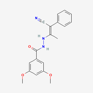 molecular formula C19H19N3O3 B4299492 N'-[(1Z)-1-CYANO-1-PHENYL-1-PROPEN-2-YL]-3,5-DIMETHOXYBENZOHYDRAZIDE 