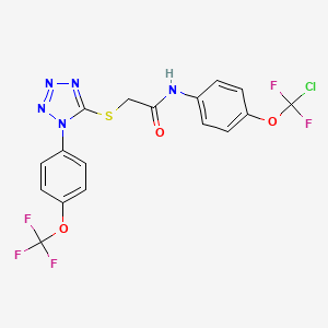molecular formula C17H11ClF5N5O3S B4299518 N-[4-(CHLORODIFLUOROMETHOXY)PHENYL]-2-({1-[4-(TRIFLUOROMETHOXY)PHENYL]-1H-1,2,3,4-TETRAZOL-5-YL}SULFANYL)ACETAMIDE 
