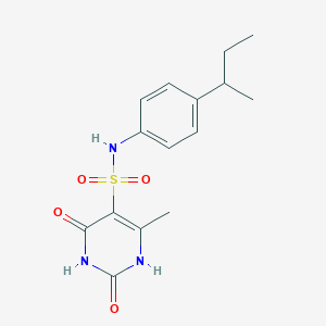 molecular formula C15H19N3O4S B4299527 N-[4-(butan-2-yl)phenyl]-6-methyl-2,4-dioxo-1,2,3,4-tetrahydropyrimidine-5-sulfonamide 