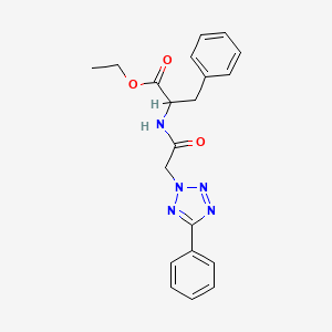 molecular formula C20H21N5O3 B4299543 ETHYL 3-PHENYL-2-[2-(5-PHENYL-2H-1,2,3,4-TETRAZOL-2-YL)ACETAMIDO]PROPANOATE 