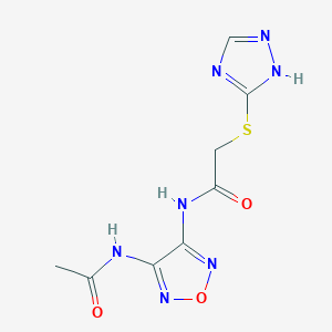 molecular formula C8H9N7O3S B4299609 N-(4-ACETAMIDO-1,2,5-OXADIAZOL-3-YL)-2-(1H-1,2,4-TRIAZOL-3-YLSULFANYL)ACETAMIDE 